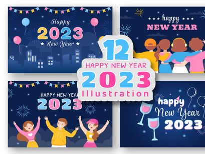 12 Happy New Year 2023 Illustration
