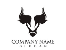 Bull head logo vector icon design illustration