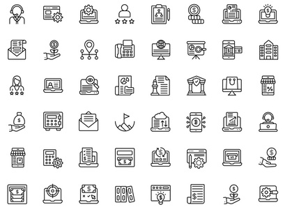 Business and Finance Linear Icons