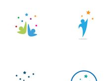 People star logo design to achieve a success or dream.