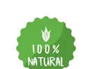 100% Natural and organic product badge vector green icon