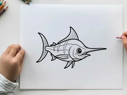 Swordfish isolated vector illustration flat design