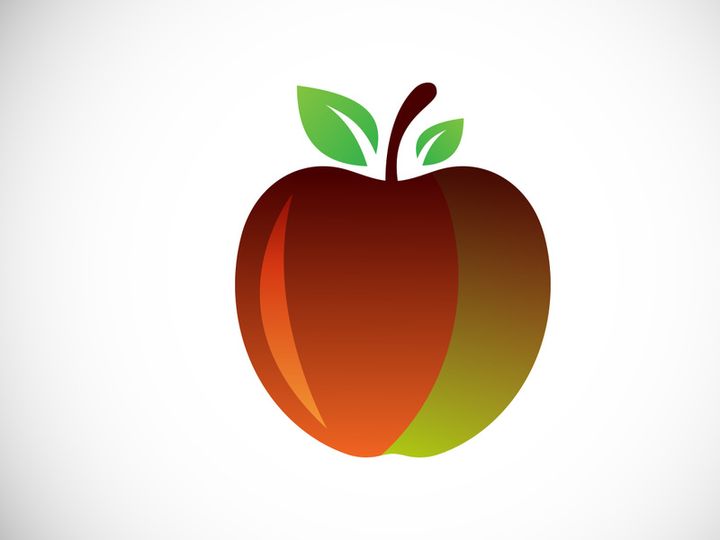 Apple logo sign symbol in flat style on white background