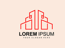 House Logo, Building Furniture Design, Construction Vector, Property Brand Icon, Real Estate, Housing