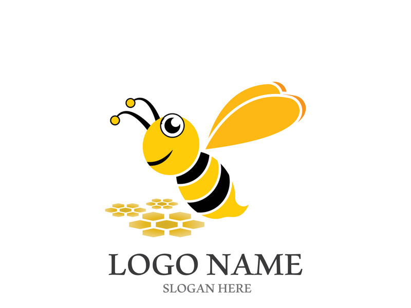Bee logo vector icon illustration design