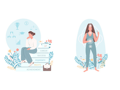 Women lifestyle illustrations  bundle