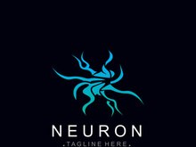 Neuron logo or nerve cell healthy abstract molecule design template