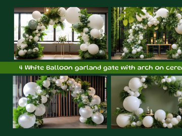 White Balloon garland gate with arch on ceremony preview picture