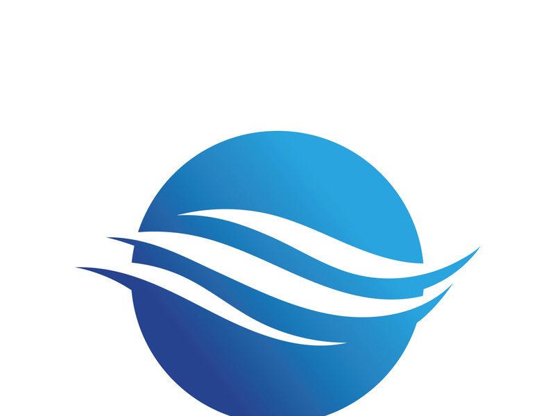 Water wave icon vector template logo