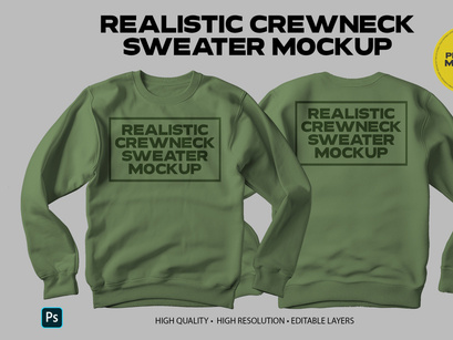 Realistic Crewneck Sweater Mockup