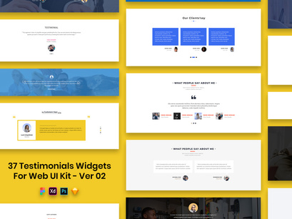 37 Testimonials Widgets For Web UI Kit Ver-02