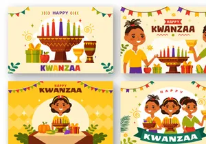 12 Happy Kwanzaa Vector Illustration