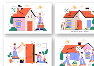 10 Home Renovation or Repair Service Illustration