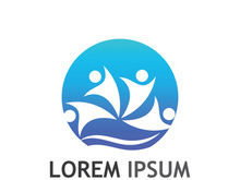 Community of people logo design with creative idea.