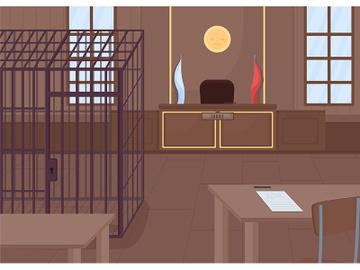 Courthouse flat color vector illustration preview picture