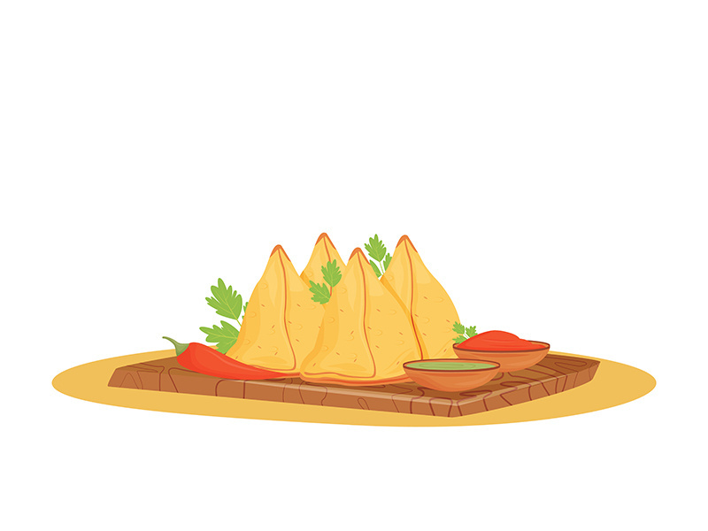 Samosas cartoon vector illustration