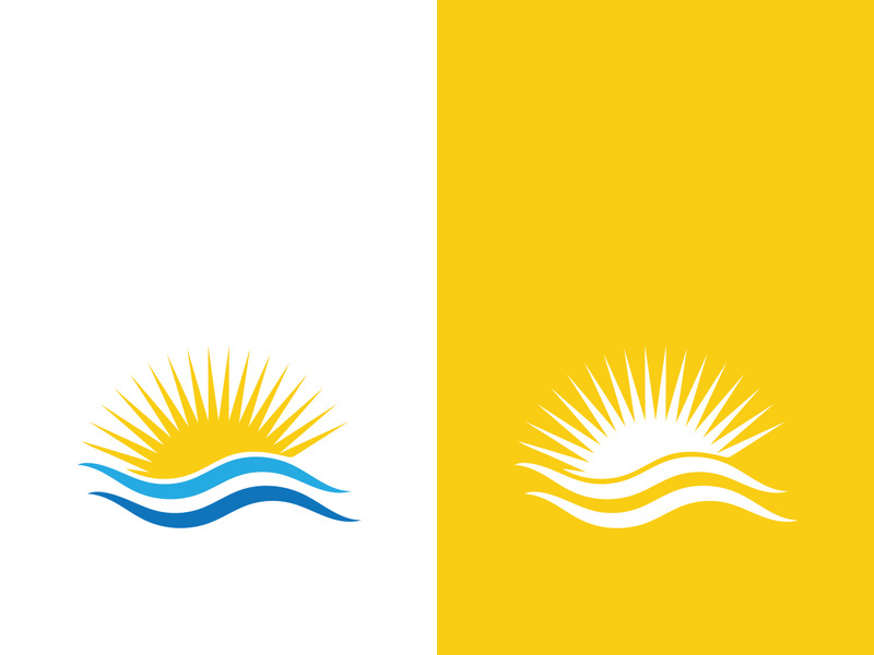 Creative sun concept logo illustration design template