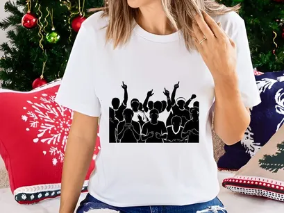 A group of people with their hands raised in celebration or protest