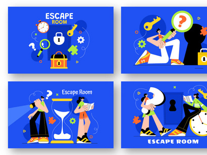 9 Escape Room Puzzle Challenge Illustration