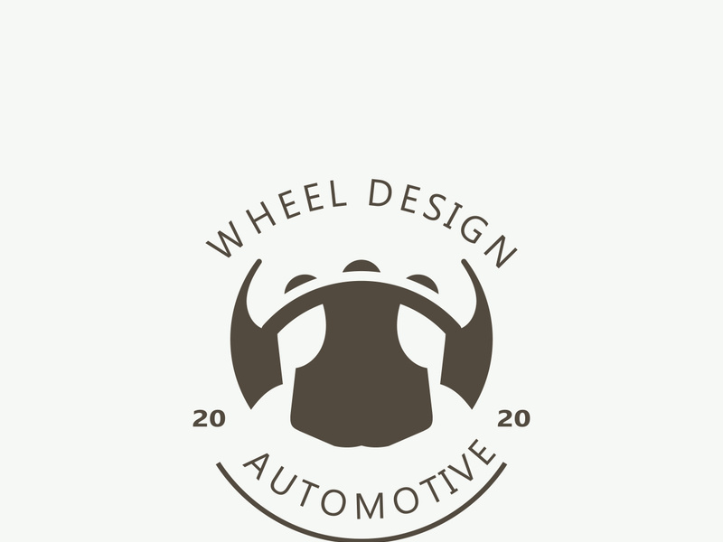 Steering wheel logo automotive car design garage auto repair workshop illustration