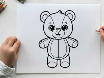 Cute cartoon teddy bear standing vector illustration preview picture