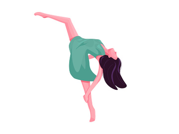 Contemporary dancer flat color vector faceless character preview picture