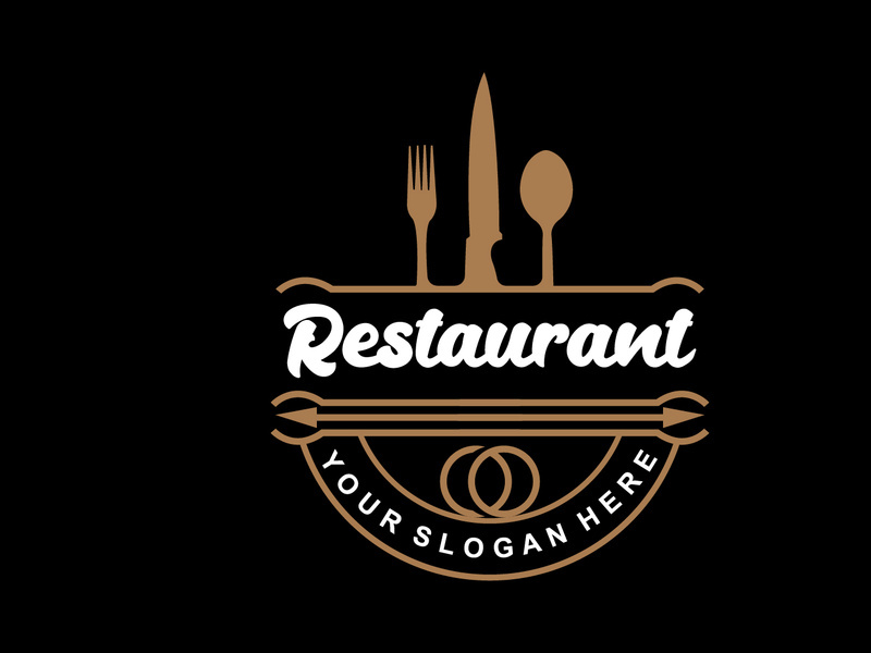 Restaurant Logo, Vintage Retro Business Typography Design