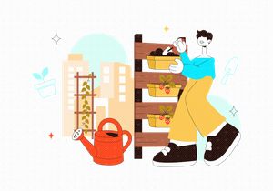 10 DIY Vertical Gardening Illustration