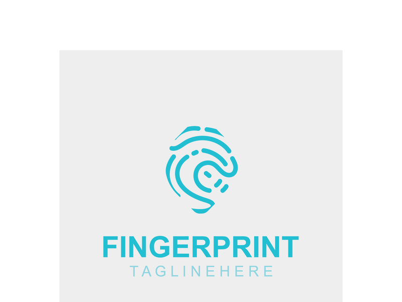 Fingerprint technology Logo Security system element symbol biometric template