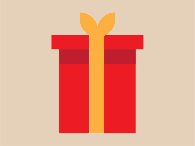 Flat design gift box in Adobe illustrator