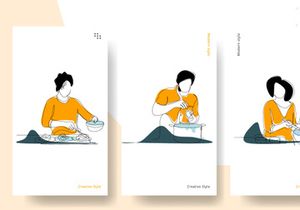 Cooking line illustration
