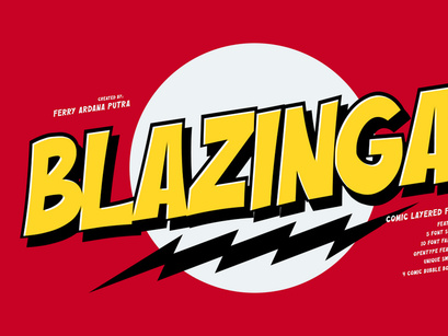 Blazinga! | Comic Layered Font