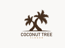 Coconut Tree Logo, Palm Tree Plant Vector