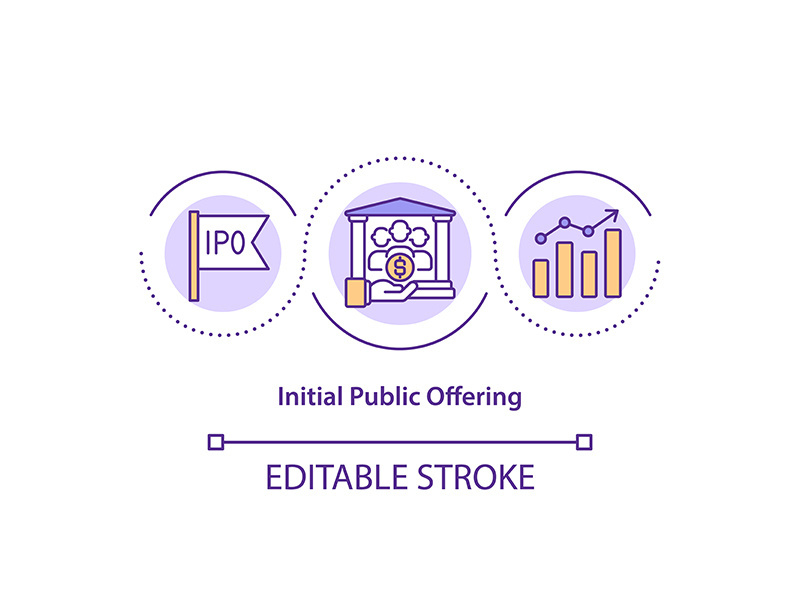 Initial public offering concept icon