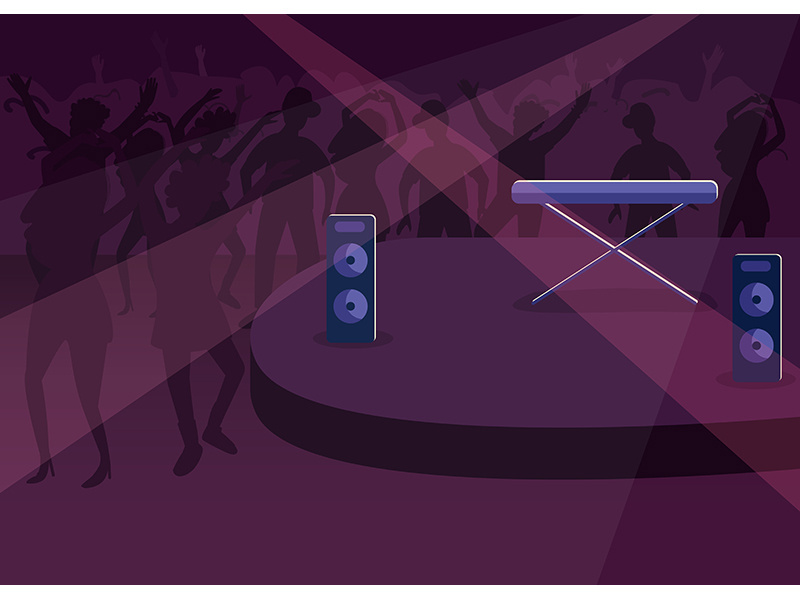 Nightclub flat color vector illustration