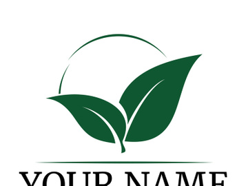 Green leaf logo design vector illustration preview picture