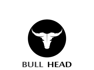 Retro vintage bull head horns logo. preview picture