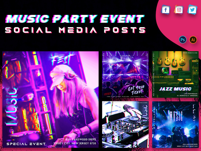 Music Event Promo Social Media Packs