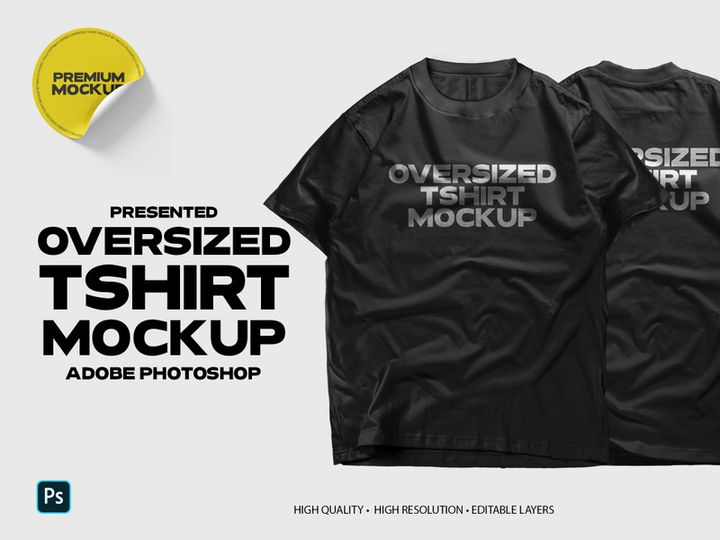 Realistic Oversized T-Shirt Mockup
