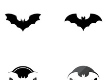 creative night bat silhouette logo.