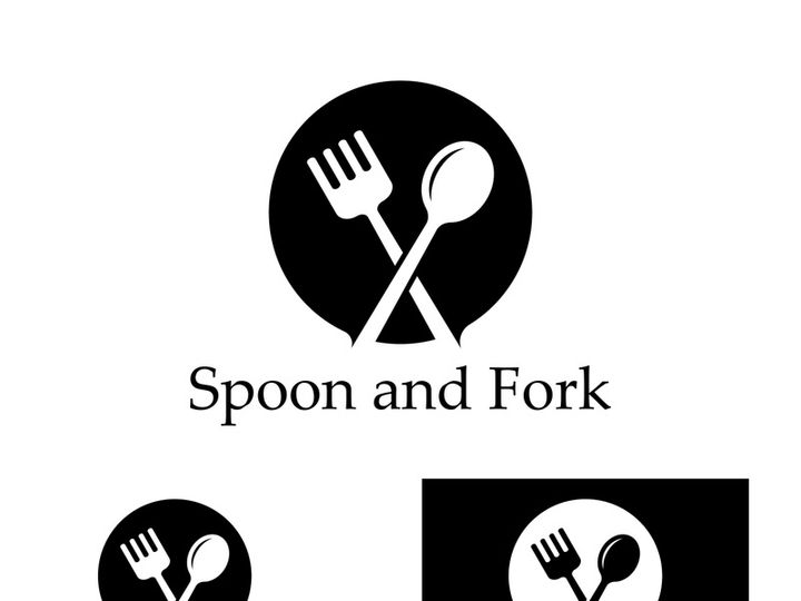 Creative spoon and fork logo.