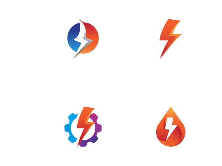 thunder lightning logo creative design.