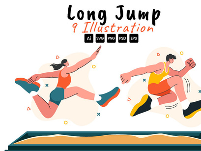 9 Long Jump Sport Illustration