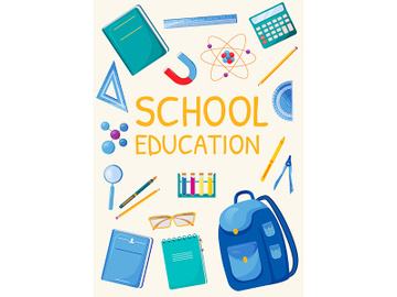 School education poster flat vector template preview picture