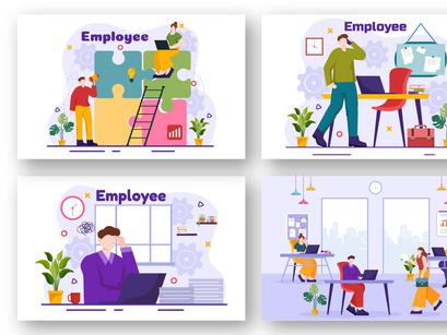 12 Employee Business Illustration
