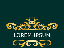 Gold luxury floral vintage monogram decorative logo template