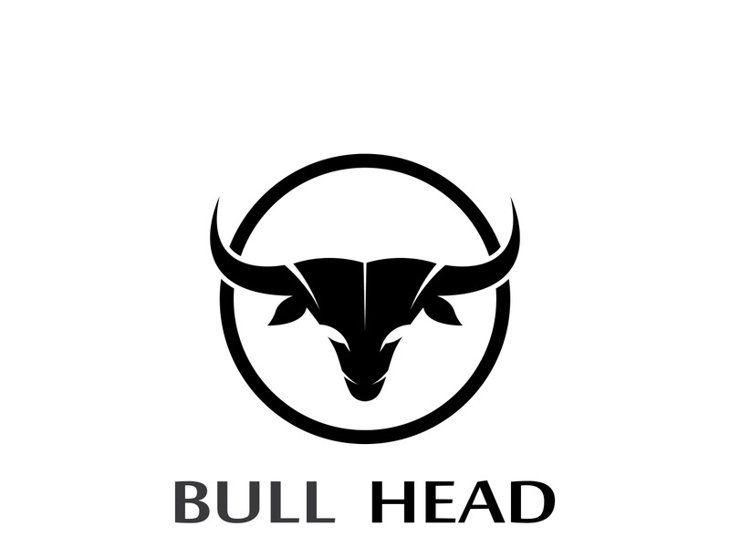 Bull head horns logo design.