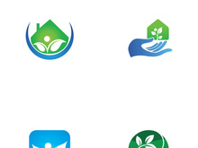 Natural green leaf logo.