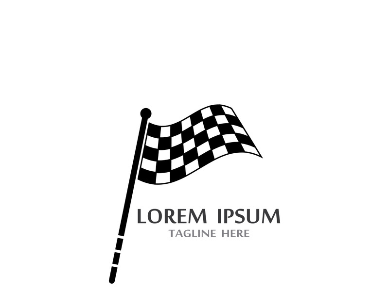 Creative and modern racing flag logo design.