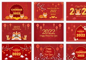 24 Happy Chinese New Year 2022 Flat Design